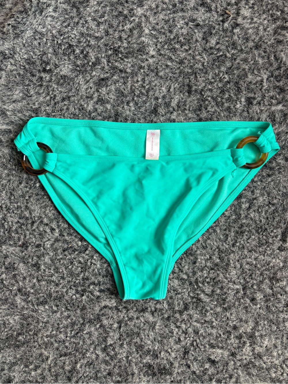 Turquoise Bikini Bottom with Tortoise Ring Detail - Women Swim